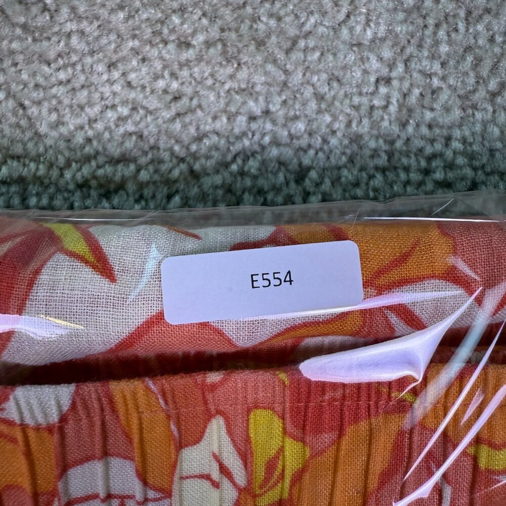 C&C California Linen Blend Sz L Wide Leg Cropped Colorful Floral Boho Pants E554 - Picture 11 of 11